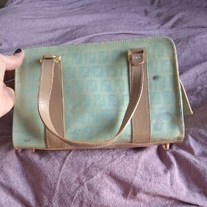 Fendi Tan and Green Mini Bag